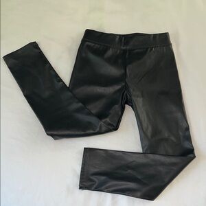 Crewcuts girls faux leather black leggings